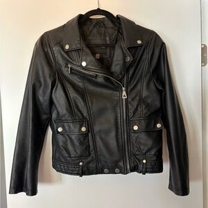 Urban Republic Black Faux Leather Biker Jacket Size Large